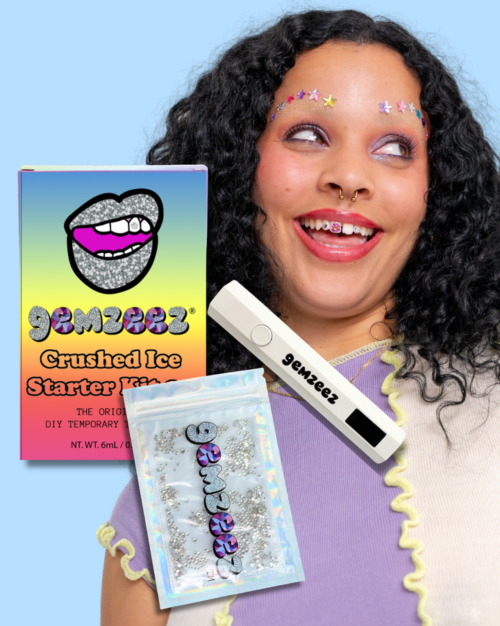 Speedy Curing Light + 1,000 Gemz + Crushed Ice Gemzeez Starter Kit Bundle