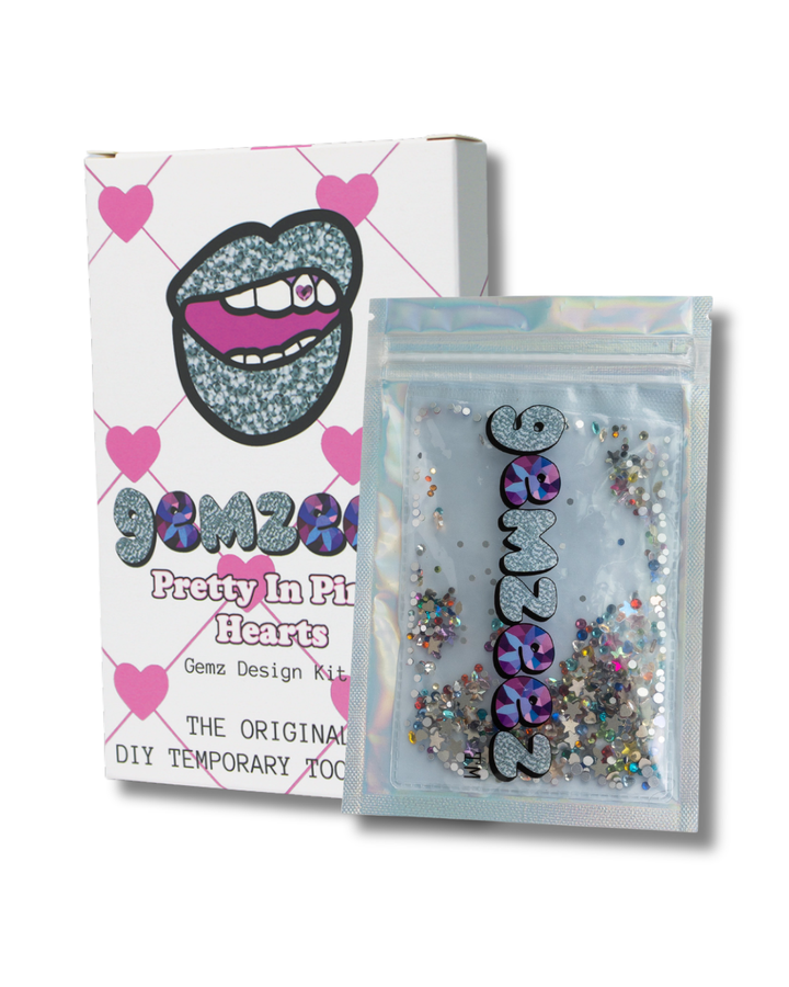 Pretty In Pink Hearts Gemzeez Starter Kit + 1,000 Gemz Pack Bundle