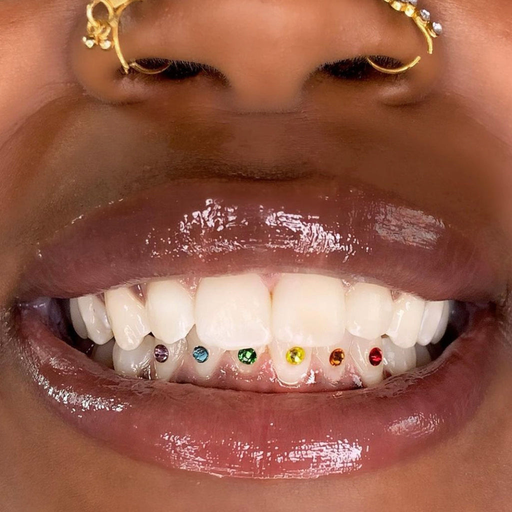 This $25 kit from Gemzeez gives you temporary tooth gems– here's